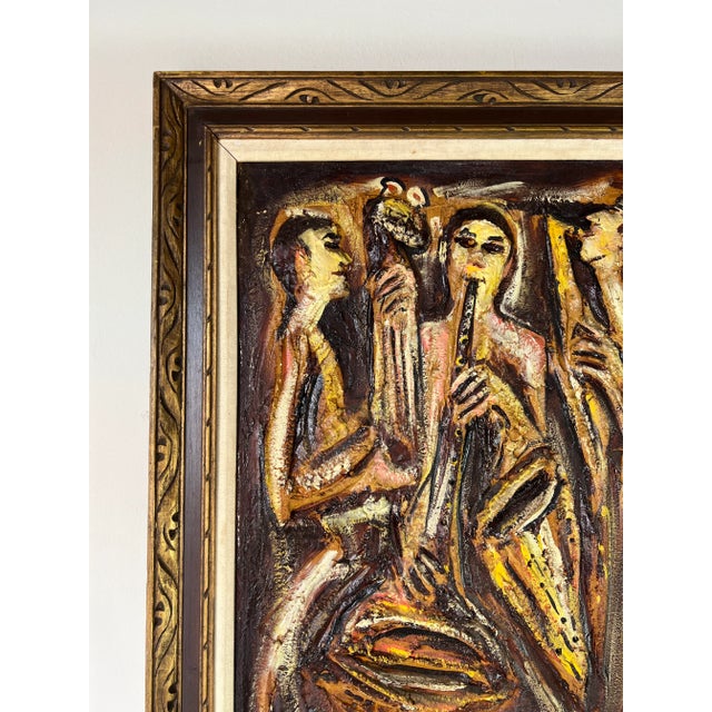 1960's Roy M. Steinberg Kinetic Musicians Oil Painting, Frame For Sale In Miami - Image 6 of 12