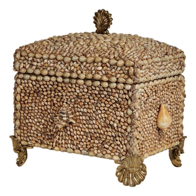 Vintage Seashell Encrusted Box by Maitland Smith For Sale