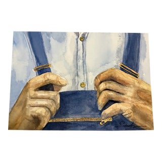 “The Story Teller” Original Watercolor Painting by Nancy Smith For Sale