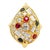 Diamond Sapphire Ruby 18k Gold Cluster Ring For Sale