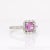 1ct Pink Sapphire Ring With Natural Diamond Halo: Solid 14k White Gold | 6mm For Sale - Image 4 of 7