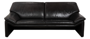 Black Leather Atlanta Three-Seater Sofa from Laauser