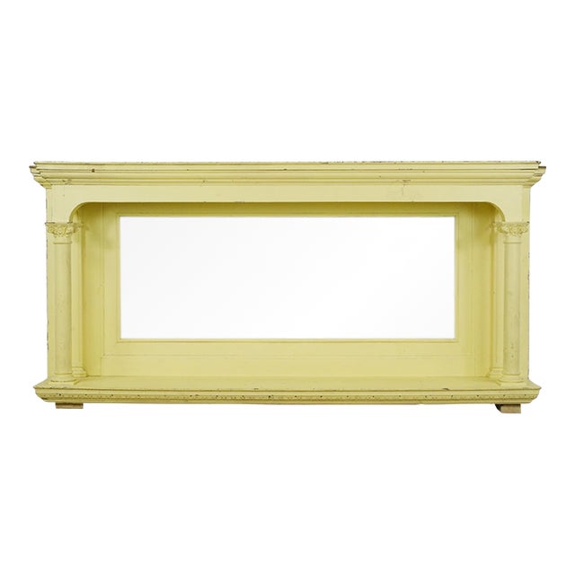 Reclaimed Yellow Wood Mirrored Overmantel For Sale