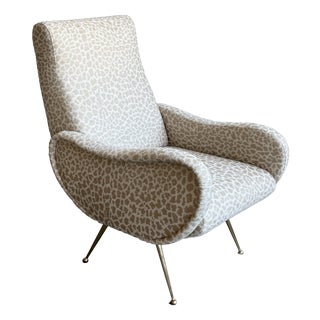 Mid-Century Modern Leopard Print Lady Chair by Marco Zanuso for Arflex, Italy, 1950s For Sale
