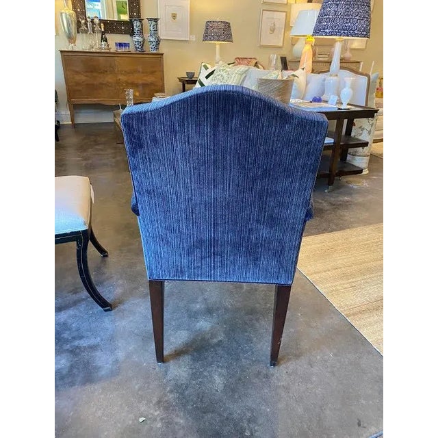2010s Century Furniture Trevor Armchair in Blue Velvet For Sale - Image 5 of 10