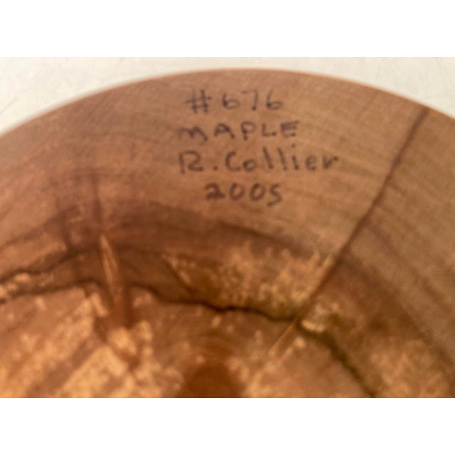 Mid-Century Modern Signed Turned and Polished Maple Vessel For Sale - Image 3 of 6
