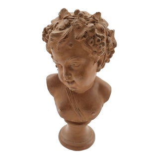 1960s Terracotta Bacchus Bust For Sale
