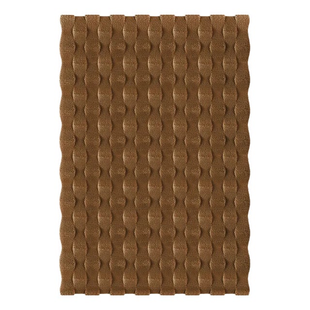 Brown Rectangle Textured Rug from Marqqa For Sale