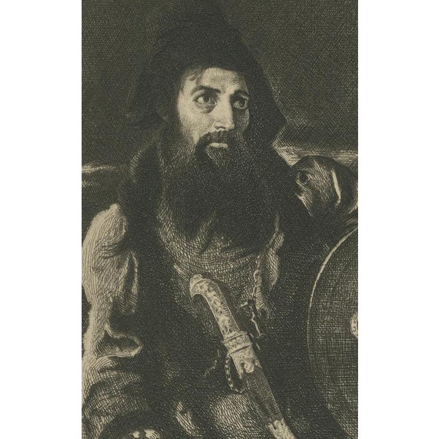 W. Wise, Bearded Warrior with Shield, 1875, Etching For Sale - Image 6 of 9