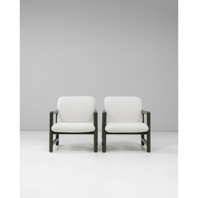 Mid-Century Modern 20th Century Czech Lounge Chairs With Green Tubular Frames - A Pair For Sale - Image 3 of 18