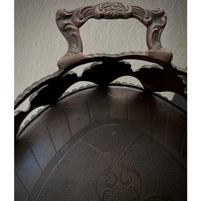 Late 20th-Century Regency-Inspired Iron & Steel Scallop Shell Centerpiece Gallery Oval Tray For Sale - Image 11 of 16