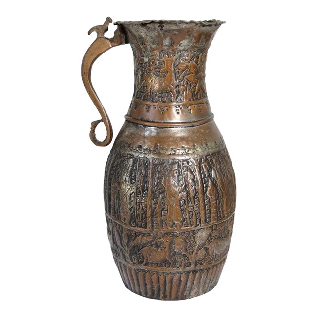 19th Century Middle Eastern Tinned Copper Coffee Pot For Sale