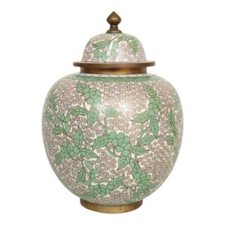 Chinese Cloisonné Lidded Ginger Jar For Sale