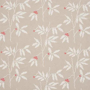 Schumacher Lilla Embroidery Fabric in Ivory on Neutral