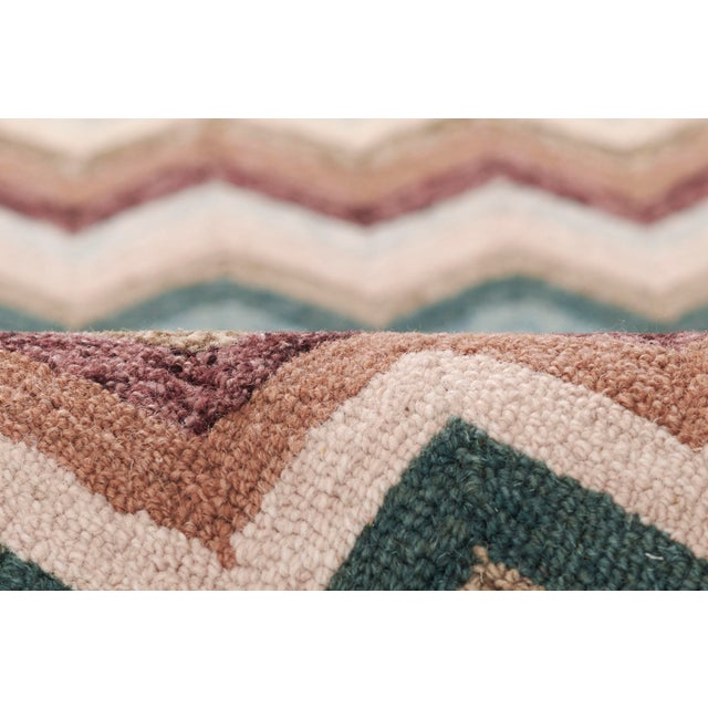 Textile Erin Gates by Momeni Abbot Blue & Taupe Chevron Wool Rug 2'3" X 8' Runner For Sale - Image 7 of 12