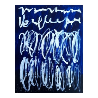 19.6" X 25.5" - Cy Twombly Inspired Abstract Original Oil Painting, Unframed For Sale
