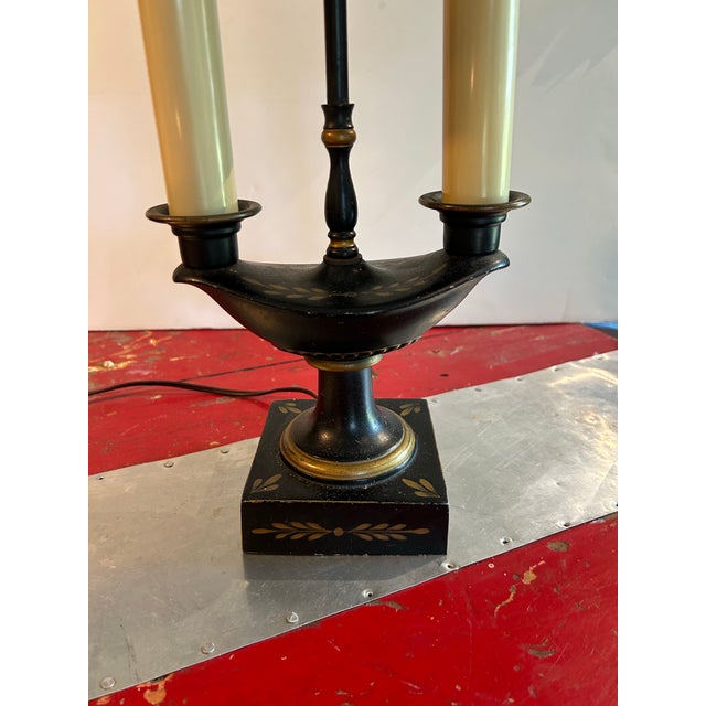 Metal 1960s Hand Painted Bouillotte Lamp For Sale - Image 7 of 10