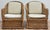 Vintage Braided Wicker Club Chair Pair With Ottoman For Sale - Image 4 of 16