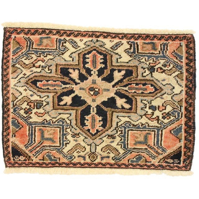 Vintage Persian Heriz Rug, 01'08 X 02'04 For Sale - Image 9 of 9