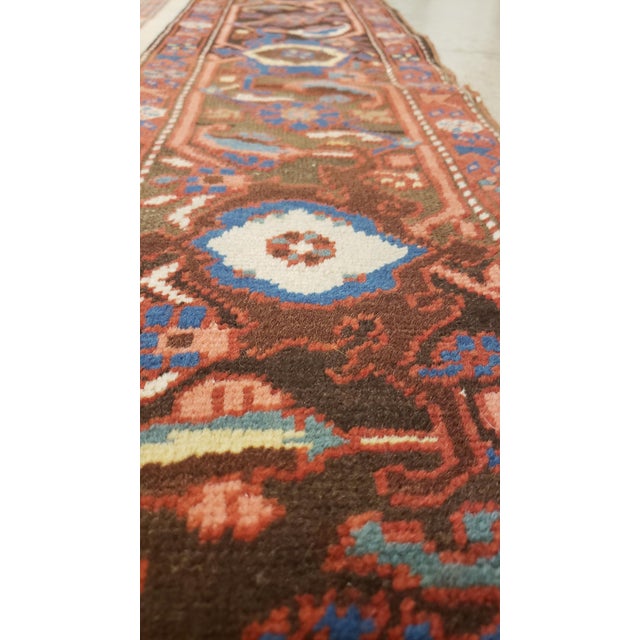 Antique Persian Bakhshaish Carpet, Handmade Wool Oriental Rug, Ivory Light Blue For Sale In New York - Image 6 of 18
