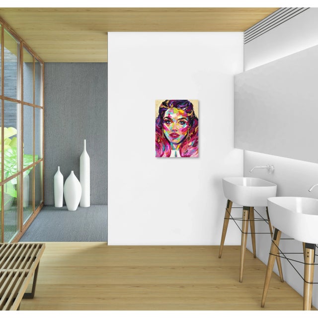 Colorful Textural Original Artwork on Canvas ''Emily'' Figurative Painting by Kate Tova For Sale - Image 10 of 11