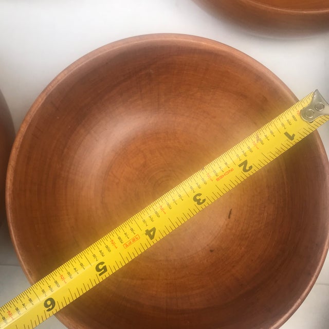Vintage Wooden Salad Bowl Set - 9pcs For Sale - Image 9 of 14
