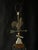 American Vintage Brass Rooster Weathervane Table Lamp With Wood Accents For Sale - Image 3 of 3
