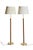 A pair of floor lamps in rosewood and brass, made by Falkenbergs Belysning, Sweden in the 60s The lamps have a round base...