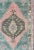 Oushak rug vintage from Turkey with medallion and geometric design in teal and salmon, Keivan Woven Arts, rug#EN-165217,...