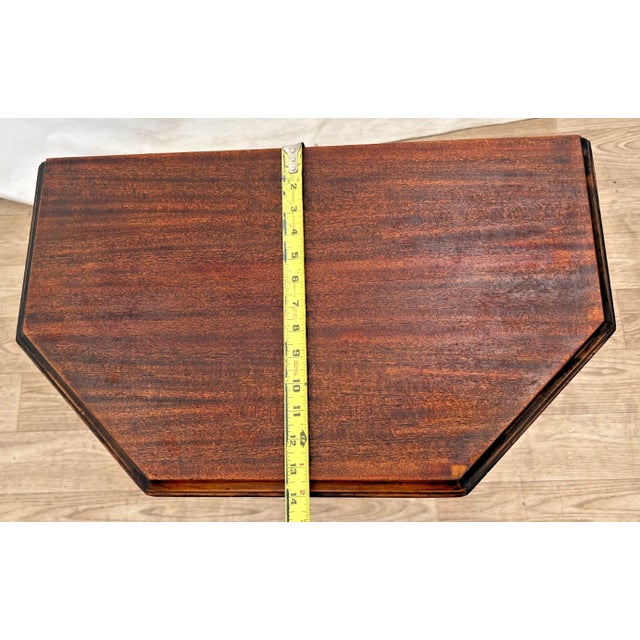 1940s Ornate Wooden Accent Table, Victorian Style Plant Stand, Small Entryway Pedestal For Sale - Image 9 of 12