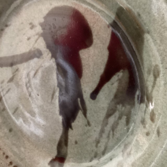 Contemporary Late 20th Century Large & Heavy Studio Pottery Modern Glazed Centerpiece Platter/Bowl Signed and Dated For Sale - Image 3 of 12