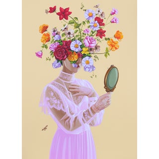 The Girl in the Mirror, Painting by Carlos Gamez De Francisco For Sale