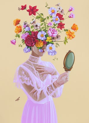 The Girl in the Mirror, Painting by Carlos Gamez De Francisco