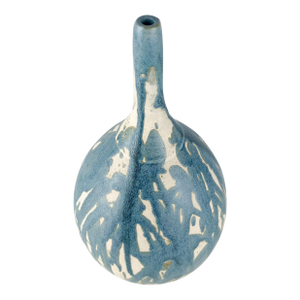 Vintage Skinny Neck Drippy Glaze Studio Art Pottery Vase, Signed