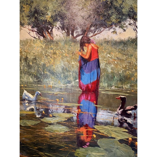 Enchanted Pond “Original Oil on Canvas by Robert Hagan For Sale - Image 15 of 16