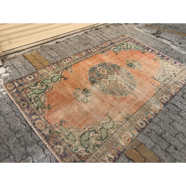 1960s Oversize Handmade Oushak Floor Rug For Sale - Image 10 of 12