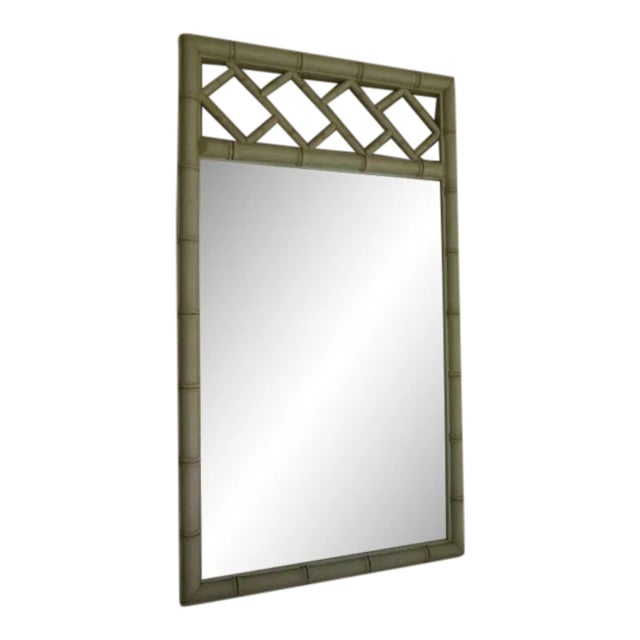 Vintage Mirror by Dixie Faux Bamboo Hollywood Regency Coastal Style For Sale