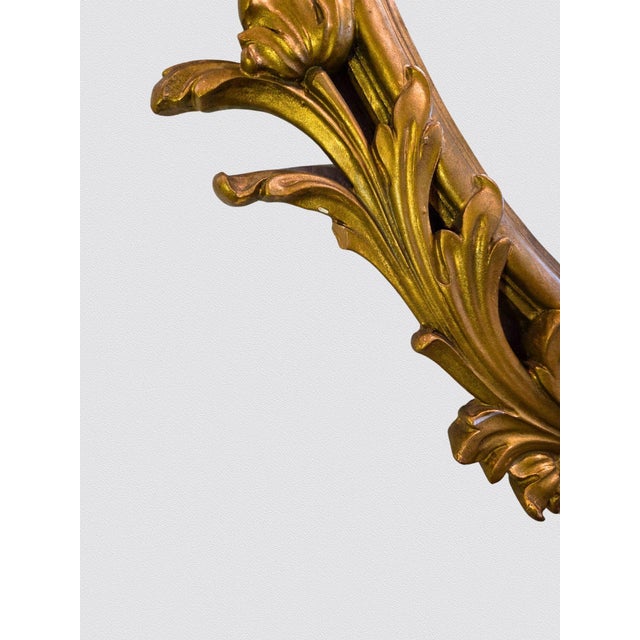 Glass Vintage Palladio Italy Rococo Gilded Wall Mirror Ornate Gold 48.5 For Sale - Image 7 of 17