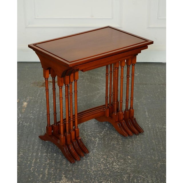 Yew Wood Faux Bamboo Nesting Tables from Bevan Funnell, Set of 4 For Sale - Image 3 of 12