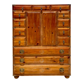 Vintage Regency Henredon Cerused Pine Gentlemen’s Armoire For Sale