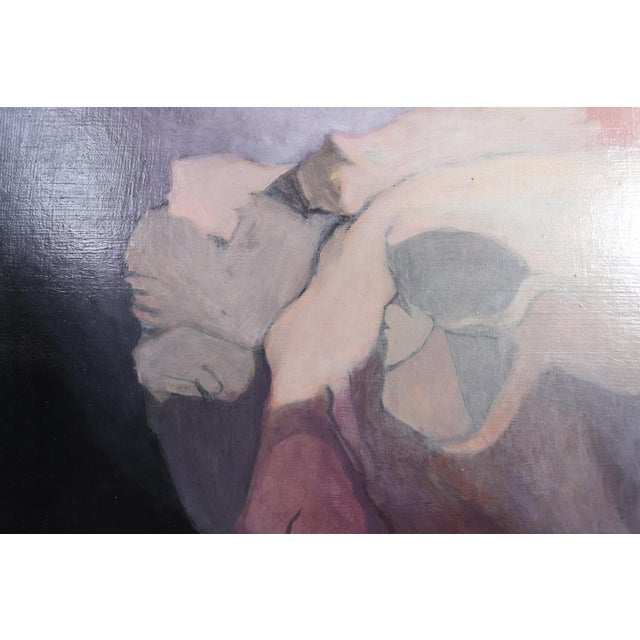J. Dupain, Abstract Composition, 1960, Oil Painting on Board For Sale - Image 4 of 9
