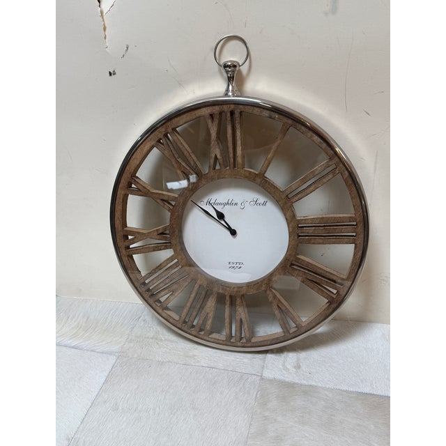 Wood McLaughlin & Scott Vintage Inspired Wall Clock For Sale - Image 7 of 12