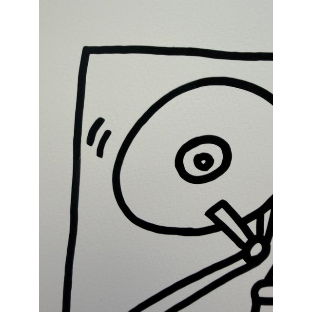 White Keith Haring (1958-1990), Dj 84, 1983, Copyright Keith Haring Foundation, Licensed by Artestar New York, Printed in the Uk For Sale - Image 8 of 10