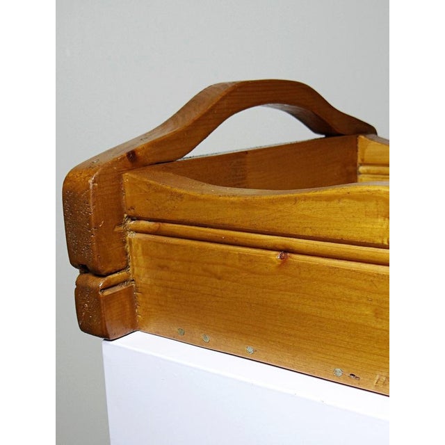 Handcrafted Rustic Wood Tray with Handles, 1970s For Sale - Image 10 of 16
