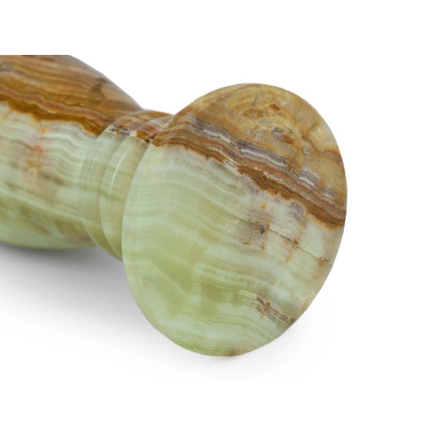 Mid 20th Century Solid Onyx Carved Traditional Urn Design Vase For Sale - Image 11 of 12