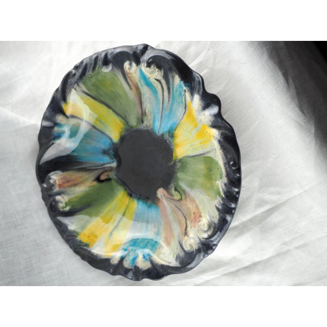 1970s German Fat Lava Fruit Bowl With Baroque Shape and Pastel Colours, West Germany For Sale - Image 9 of 11