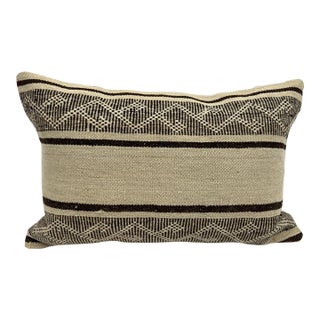 Turkish Hemp Pillow Cushion Natural Beige Brown Pillow Cushion Cover 16" x 24" For Sale