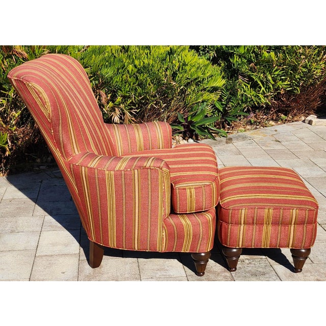 English D R Kincaid Armchair & Ottoman Set For Sale - Image 3 of 10
