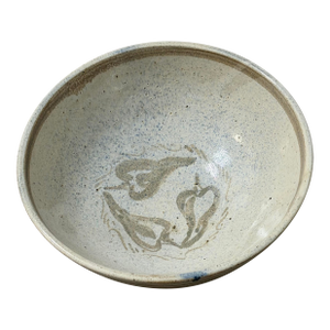 1990s Handmade Ceramic Bowl With Chile Pepper Design — Signed Studio Pottery