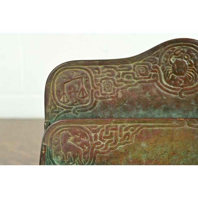 Tiffany Studios New York Zodiac Pattern Bronze Letter Rack For Sale In South Bend - Image 6 of 14